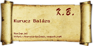 Kurucz Balázs névjegykártya